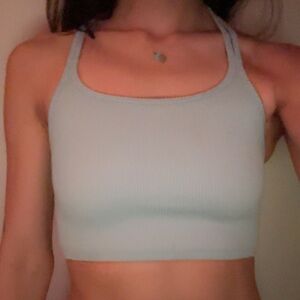 Forever 21 Light Blue Ribbed Tank Top